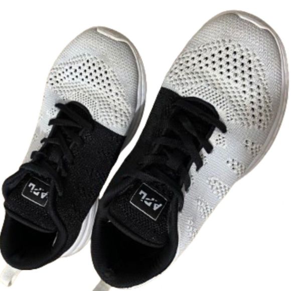 APL MEN’s METALLIC BLACK & WHITE TECHLOOM PRO TRAINER ATHLETIC SNEAKERS Sz-7.5 - Picture 1 of 10